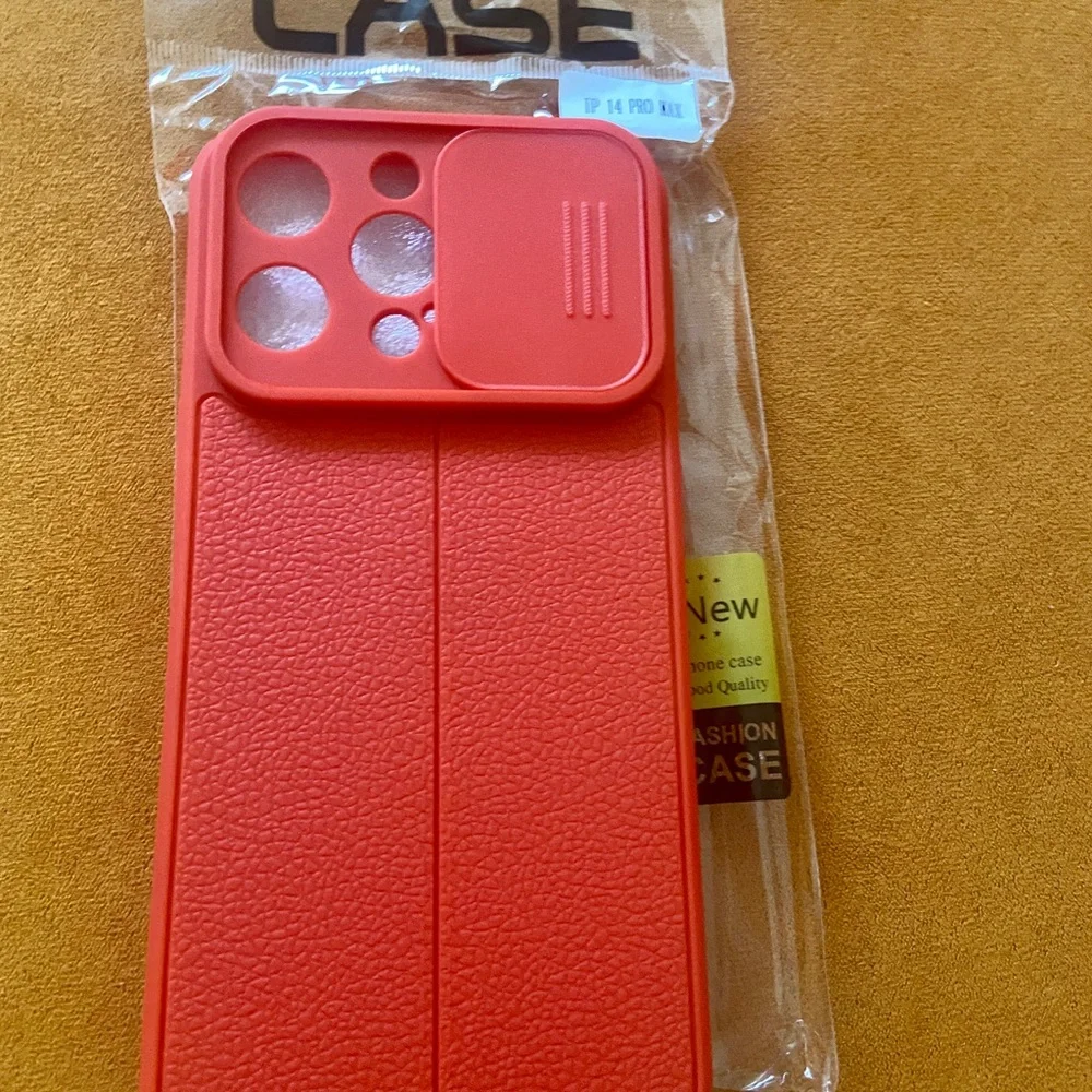 iPhone 14 pro max red shockproof case with slide cover camera lens prote…